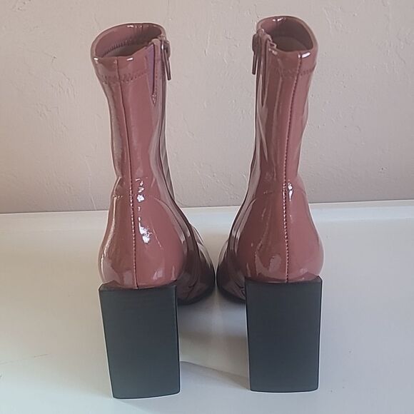 Jeffrey Campbell LA Siren Bootie Dark Rose Patent Ankle Boots Size 8.5 - Picture 4 of 16